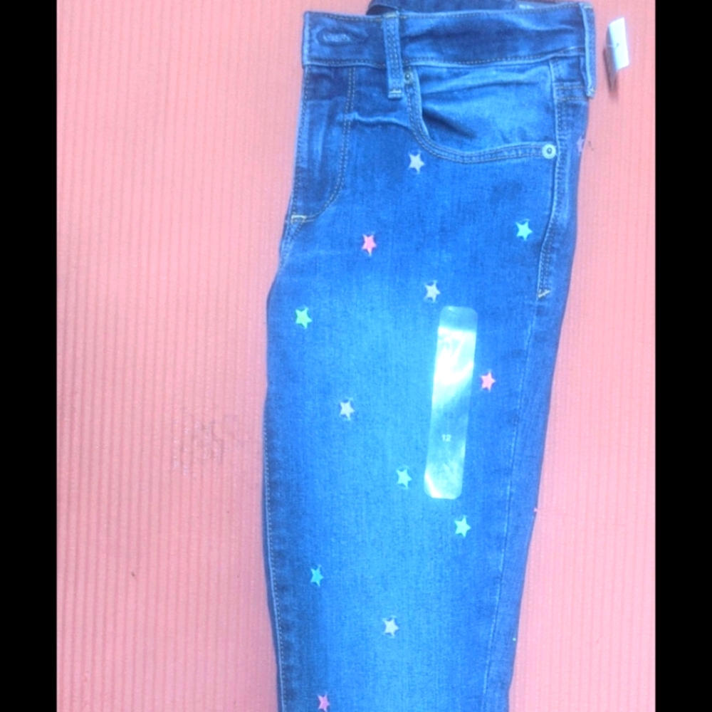Gap Girls Skinny Jeans size 12 w/ Stars embroidered